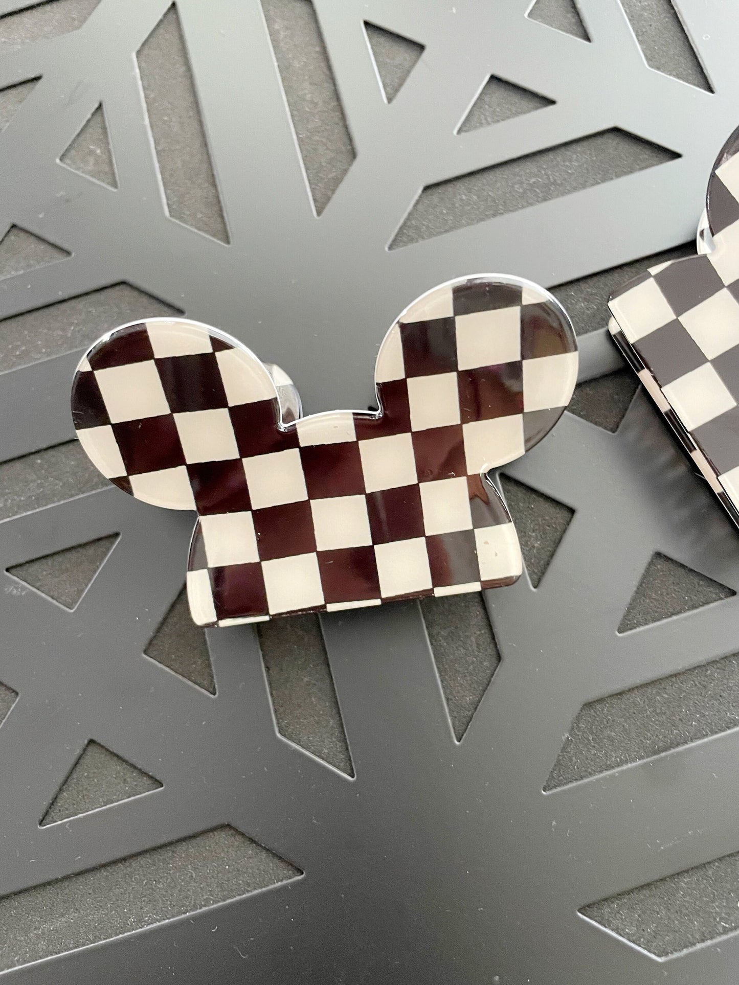 Mickey Mouse Checker Hair Clip Claw