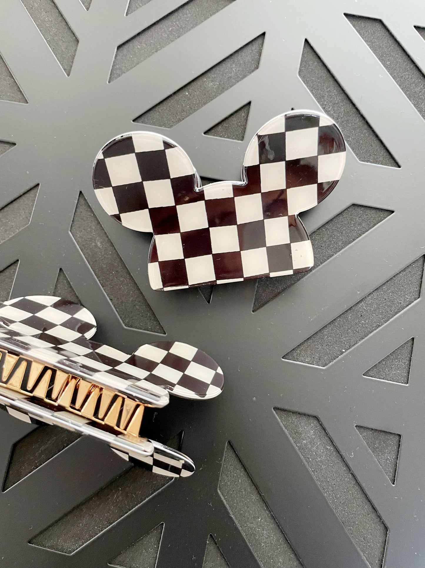 Mickey Mouse Checker Hair Clip Claw
