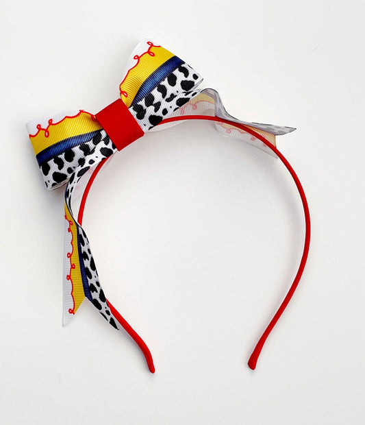 Cowgirl Headband, Jessie Ribbon Headband, Jessie Hair Bow, Cowgirl Headband, Red Headed Headband, CowGirl Ribbon Headband