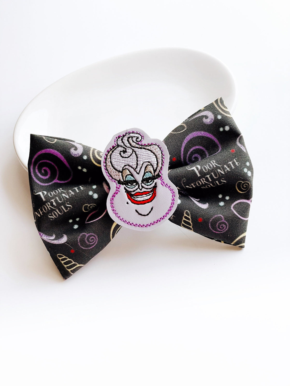 Ursula Hair Bow Clip, Disney Villain Fabric Bow, Ursula Hair Bow, Ursula Villain Bow, Poor Unfortunate Souls, Villains Hair Clip