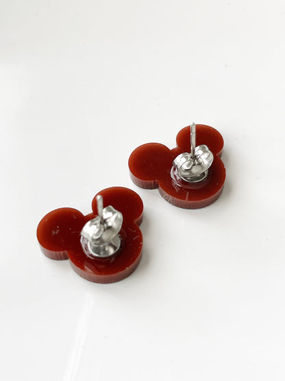 Leopard Mickey Studs Earrings