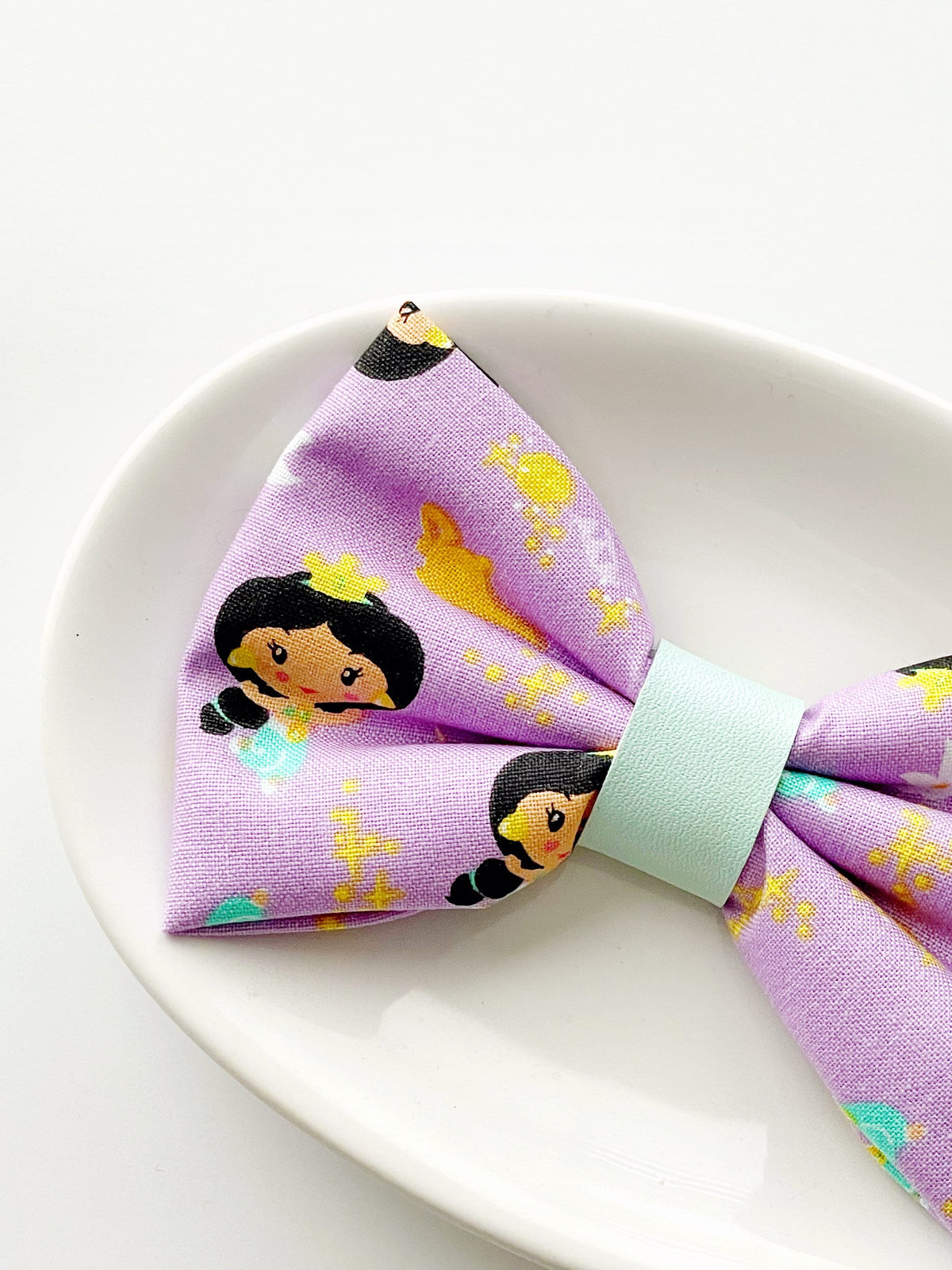 Princess Hair Bow Clip,  Princess Fabric Bow, Princess Jasmine Hair Bow, Aurora Hair Clip, Cinderella Hair Bow, Belle Hair Bow, Ariel Bow