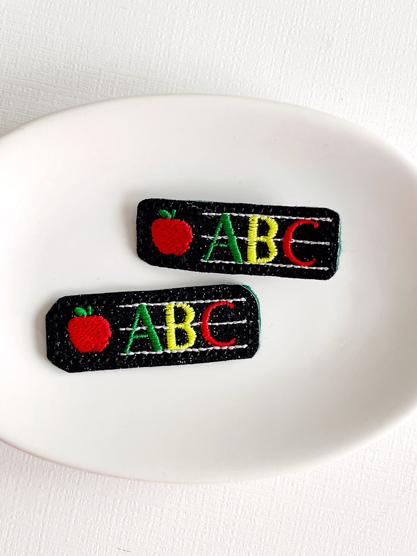 Back To School Clips, Number Felt Clips, School Hair Bows, Feltie Clips, Red AppleFelt Clip, Felt Clip Set, Felt School Clip