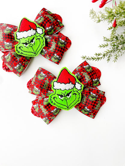 The Grinch Christmas Hair Bow