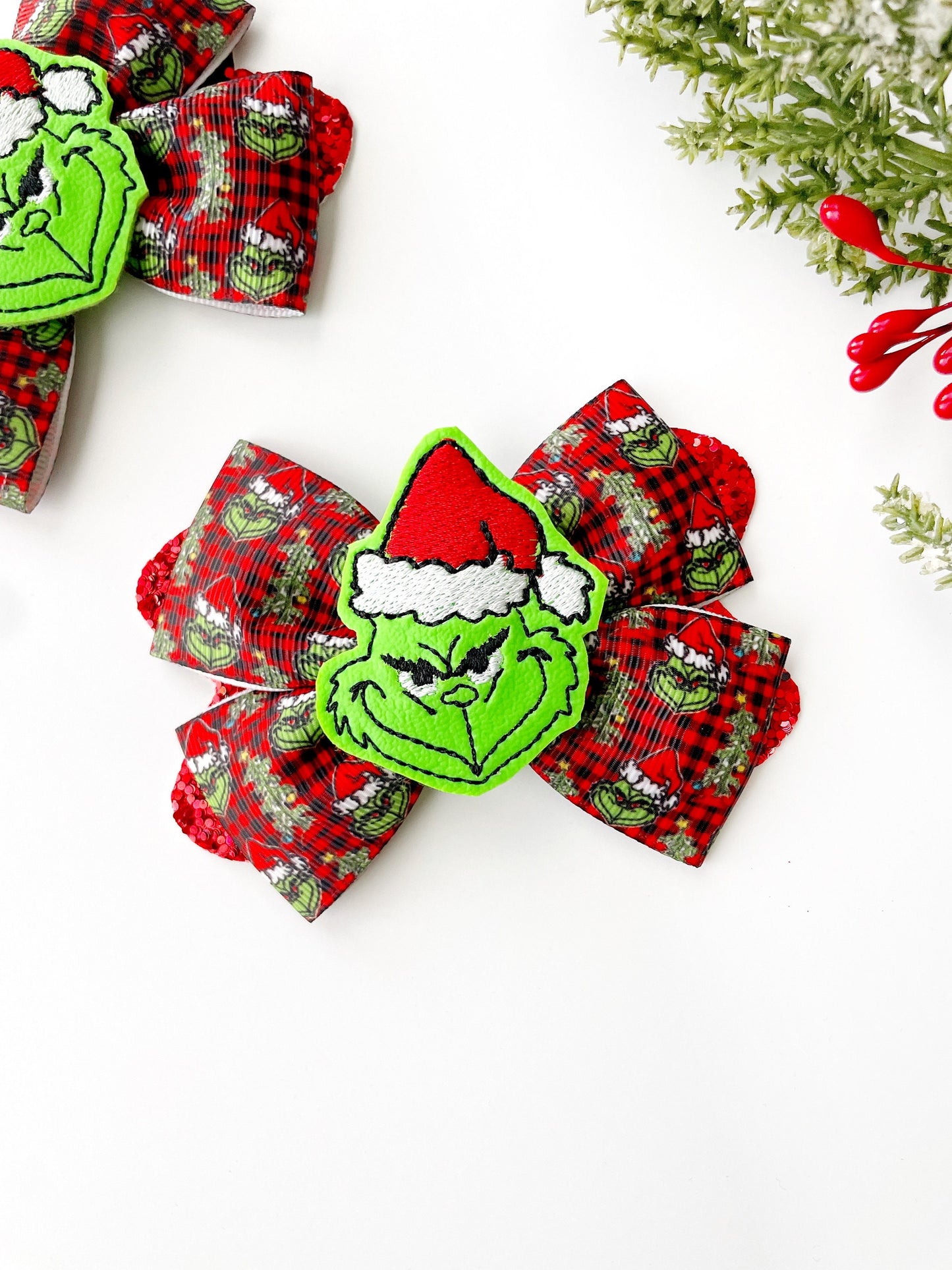 The Grinch Christmas Hair Bow
