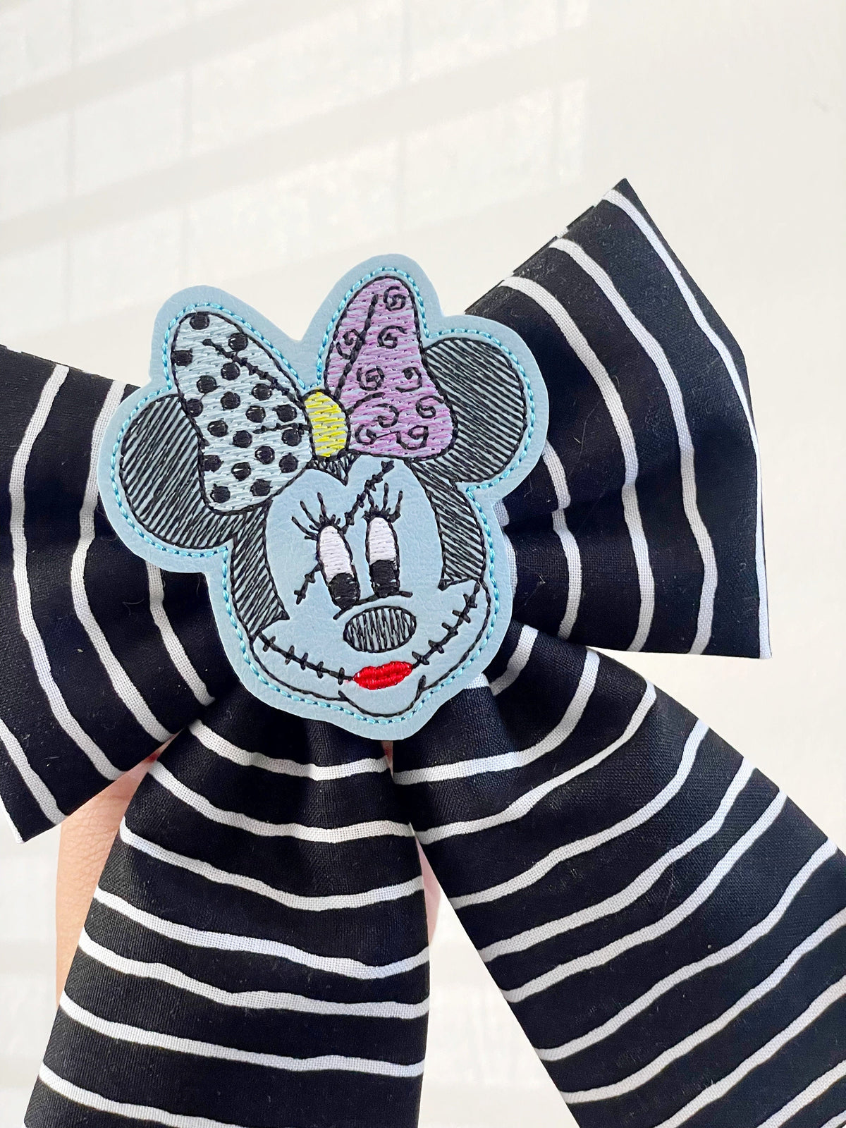 Sally Hair Bow, Minnie Hair Bow, Nightmare Before Christmas Fabric Bow, XL Disney Hair Bow, Disney Hair Bow, Sally And Jack Bow