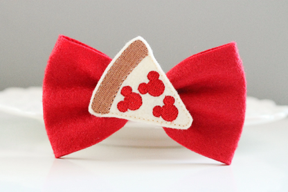 Felt Pizza Hair Bow