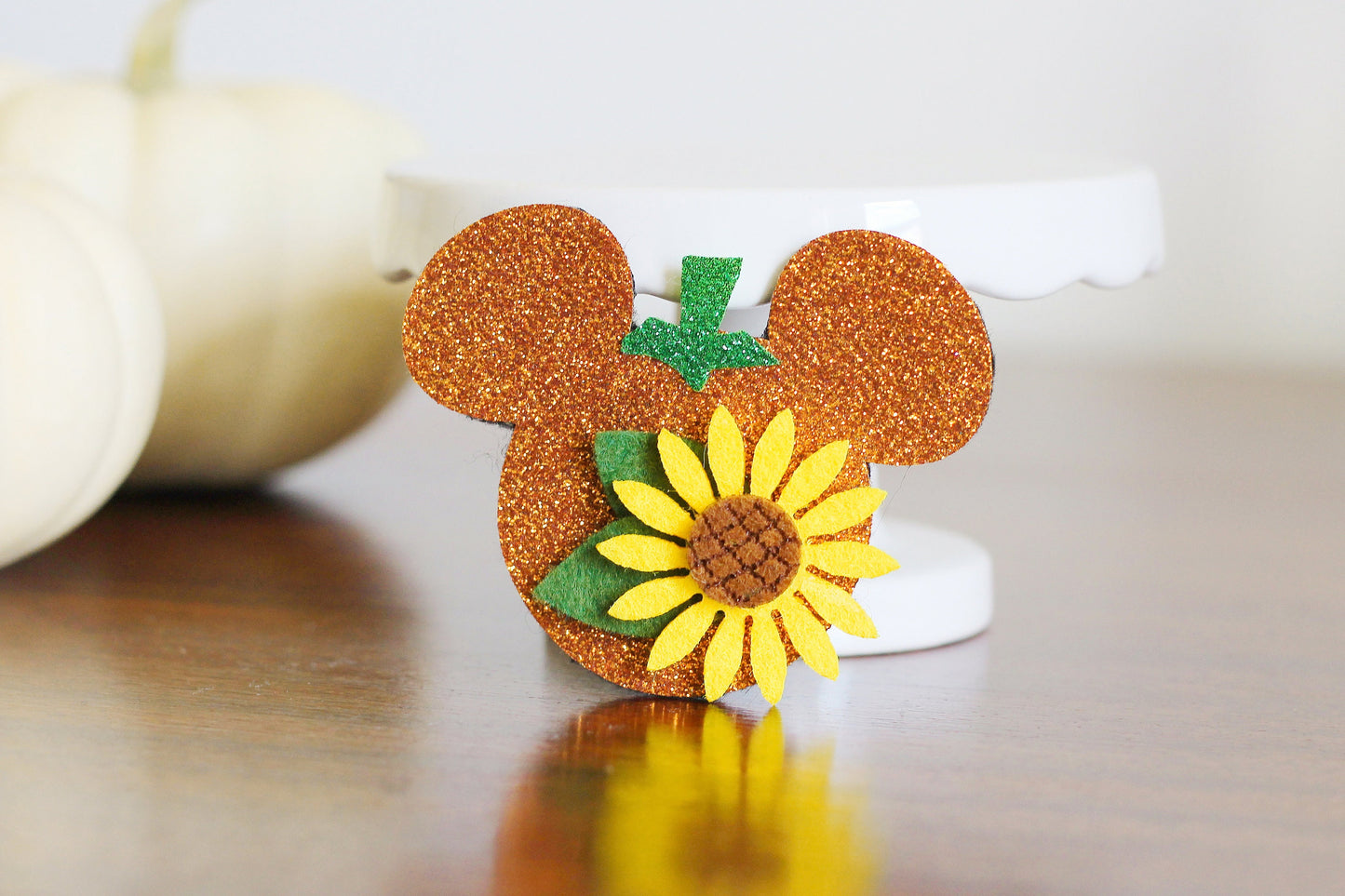 Mickey Mouse Pumpkin Glitter Hair Bow